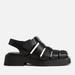 Eyra Leather Fisherman Sandals - Black - Vagabond Flats