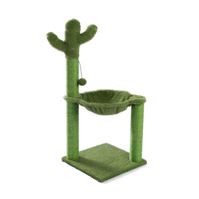 Cat Tree Cat Scratching Post with Hammock Play Tower - N/A