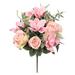 Set of 2 Blush Pink Artificial Mixed Rose Cymbidium Orchid Flower Stem Bush Bouquet 18in - 18" L x 11" W x 11" DP
