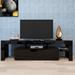 Modern Black TV Stand, 20 Colors LED TV Stand w/Remote Control Lights