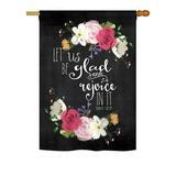 Breeze Decor BD-EX-H-115120-IP-BO-D-US18-SB Let Us Rejoice Inspirational Expression Impressions Decorative Vertical 28 x 40 in. Double Sided House Flag