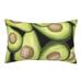 YFYANG Super Soft Rectangular Plush Cushion Cover (Without Pillow Insert) Green Watercolor Avocado Comfort and Non-Pilling Hidden Zip Bedroom Sofa Pillowcases 14 x20