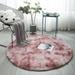 Fluffy Circular Plush Rug for Kids Room Furry Carpet for Teen s Room Colorful Rainbow Fluffy Shag Round Area Rug for Bedroom Shaggy Rug for Nursery Dorm Room