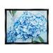 Blue Hydrangea Blossom Leaves Botanical & Floral Graphic Art Jet Black Framed Art Print Wall Art