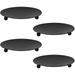 Iron Plate Candle Holders: Decorative Iron Pillar Candle Plate Diameter Candle Holders Candle Stand for LED & Wax Candles Wedding Christmas Spa | Set of 4 Candlestick Holders (Black)