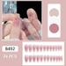 Blusher Dyeing Fake Nails Long-Length Trapezoid False Nails Square Head Sweet Fake Nails Pomegranate Diamond Fake Nails 24Pcs Women Artificial Nails for Autumn Winter