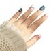 24PCS White Blue Manicure Press-on Nails Unique Design Press-on Nails Finger Nail DIY Decoration Women