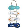 Nautical Beach Flip Flop Wall Ornament Decoration Wooden Slippers Hanging Decoration Ocean Home Hanging Ornament for Wall Decor Nautical Themed Home DÃ©cor 21 x 8.7 x 0.4 Inches(White&Blue)