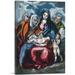 ARTCANVAS Holy Family with St. Anne and the young John the Baptist 1595 Canvas Art Print by El Greco - Size: 60 x 40 (0.75 Deep) (3-Piece)