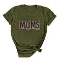 SOOMLON Mom Shirt for Women Mother Gifts T-Shirt Mom Funny Tops MOMS Sweatshirt Round Neck Moms Tops Short Sleeve Gifts for Mom from Son Army Green XXL