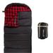 Trademark 75-CMP1073 32F Rated 3 Season Envelope Style Sleeping Bag with Hood Black - Extra Large