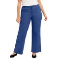 Plus Size Women's Curvie Fit Wide-Leg Jeans by June+Vie in Medium Blue (Size 16 W)