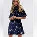 Free People Dresses | Free People “Be My Baby” Floral Velvet Mini Dress | Color: Black/Blue | Size: 0