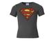 T-Shirt LOGOSHIRT "Superman" Gr. 104, grau (blau) Mädchen Shirts T-Shirts mit coolem Frontprint