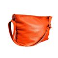 Handbag Bliss Womens Cross Body Shoulder Slouch Bag Genuine Italian Soft Grained Leather Smaller Size (Orange)