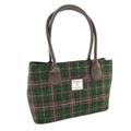 Glen Appin of Scotland Harris Tweed Classic Handbag - LB1003 - Colour 107 Green Plum Check