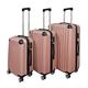 Panana 3PCS Rose Gold 20" 24" 28" Hard Shell Cabin ABS Suitcase 4 Wheel Luggage Trolley Case Set (Model B, Rose Glod)