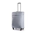 Stratic Mix Suitcase Soft Shell Travel Suitcase Trolley Suitcase Hand Luggage, TSA Suitcase Lock, 4 Wheels, Expandable, steel, L, L