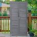 iYofe 74.8"H Outdoor Storage Cabinet, Wood Tool Shed, Waterproof Roof, Lockable Doors & 3-Tier Shelves in Gray | 74.8 H x 31.5 W x 19.6 D in | Wayfair