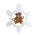 The Holiday Aisle® Personalized Friendly Folks Cartoon Snowflake Teddy Bear Christmas Holiday Shaped Ornament Plastic in Brown | Wayfair