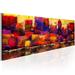 Brayden Studio® Colourful City Skyline - Wrapped Canvas Painting Canvas in Orange/Red/Yellow | 18 H x 53 W x 1 D in | Wayfair