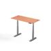 Inbox Zero Kamaya Height Adjustable Standing Desk Wood/Metal in Orange/Gray | 28 W x 28 D in | Wayfair FEBECF4BB47E45E485D228ABD9BDA1AE
