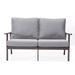 Corrigan Studio® 56.69" Wide Outdoor Loveseat w/ Cushions Metal/Rust - Resistant Metal in Gray/Brown | 34.25 H x 56.69 W x 33.66 D in | Wayfair