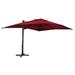 Arlmont & Co. Mitsuya 13' x 10' Rectangular Lighted Cantilever Umbrella in Red | 103.6 H x 156 W x 120 D in | Wayfair
