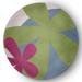 Green/Pink 60 x 60 x 0.12 in Indoor/Outdoor Area Rug - Latitude Run® Floral Machine Woven Chenille Indoor/Outdoor Area Rug in Chenille, | Wayfair