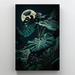 Bay Isle Home™ Monstera leaves Under the Mooonlight - Wrapped Canvas Graphic Art Canvas in Black/Green | 20 H x 16 W x 1.25 D in | Wayfair