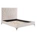 Everly Quinn Panel Bed Upholstered/Velvet, Metal in Gray | 57 H x 65 W x 87 D in | Wayfair 75341E5E97554A6EB5E3D9FE354156C3