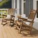 Lark Manor™ Leiser Rocking Adirondack Chair Set Plastic/Resin/Wood in Brown | 43.7 H x 27.75 W x 35.03 D in | Wayfair