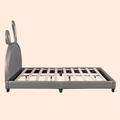 Harper Orchard Enon Full/Double Upholstered Platform Bed Upholstered, Wood in Gray | 53 H x 56 W x 80 D in | Wayfair