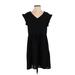Shein Casual Dress - A-Line: Black Solid Dresses - Women's Size Small