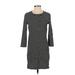 Madewell Casual Dress - Sheath Crew Neck 3/4 sleeves: Black Color Block Dresses - Women's Size X-Small