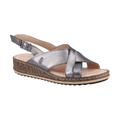 Hush Puppies Womens/Ladies Elena Leather Wedge Sandal (Pewter) - Silver - Size UK 6