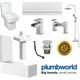 Complete Bathroom Suite Close Coupled Toilet Basin Straight Bath Screen Taps - White