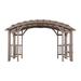 Sunjoy SummerCove 10 x 14 Modern Light Gray Wooden Arched Pergola Kit with Shelves