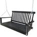 Outdoor Front Porch Swing, Wood Bench Swing with Armrests and Hanging Chains