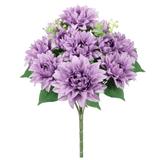 Set of 2 Lavender Purple Artificial Dahlia Flower Stem Bush Bouquet 18in - 18" L x 8" W x 8" DP