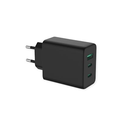 VALUE USB Charger mit Euro-Stecker, 3-Port (Typ-A, 2x Typ-C), 65W, GaN Image