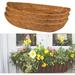 DanceeMangoos 3 Packs Trough Coco Replacement Liners Natural Coconut Coir Fiber Planter Breathable Plant Basket Coco Liner for Window Box & Hanging Trough Planters (24 Inches)