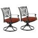 Patio Swivel Aluminum Chairs Set of 2 Outdoor Furniture Gentle Rocker Chair with Deep Seat Cushions for Bistro Backyard Garden Dining Room Balcony