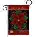 Breeze Decor BD-XM-G-114082-IP-DB-D-US10-BD 13 x 18.5 in. Seasons Greetings Poinsettia Burlap Winter Christmas Impressions Decorative Vertical Double Sided Garden Flag