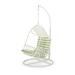 Primo Wicker Hanging Chair with Stand White and Green