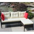 PENTINM Patio Rattan Sofa Sets 2 Piece Outdoor Patio Furniture Sets Wicker Deck Patio Furniture Dining Sets Patio Sectional Sofa Sets with Seat Cushions Outdoor Patio Sets for Garden Poolside
