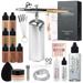 Belloccio Complete Cordless Handheld Airbrush Cosmetic Makeup System with 4 Medium Foundation Shades Professional 18-Piece Kit Moisturizing Primer Blush Bronzer Highlighter Concealer User Guide