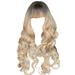 SEMIMAY 26 Inch White Blonde Long Wavy Long Curly Hair Fashion Beautiful For Everyday Party Ladies Wig