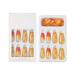 Wojeull Yellow Press On Nails Line French False Nail Patch Nail Kit Glitter Sequins Nail Stickers False Nail Tips