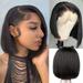 DOPI Bob Wig Human Hair 13x4 150% Density Frontal Bob Wig Black Bob Wig Short Bob Lace Front Human Hair Wigs Pre Plucked Straight Bob Human Hair Wig 10 Inch